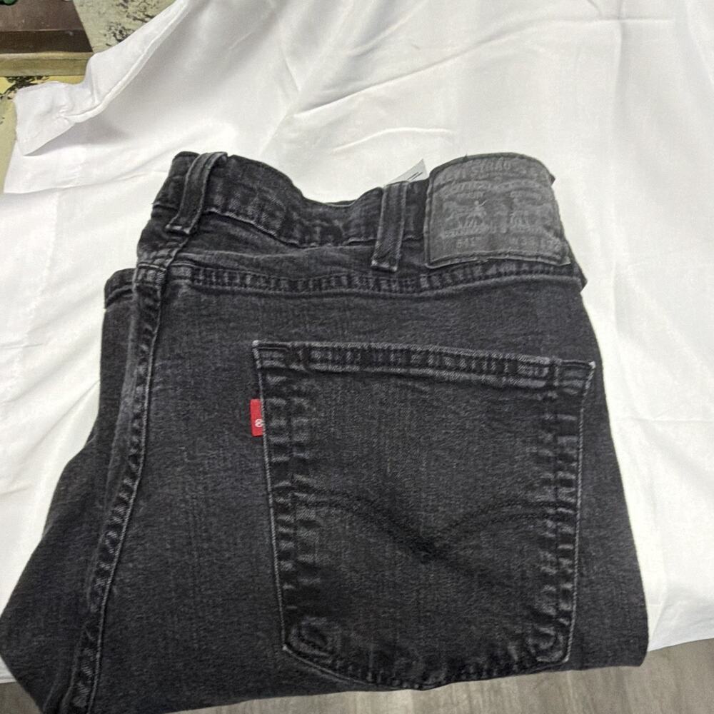 Levi’s Men’s Black Dark Wash Denim Jeans Straight Regular Fit Button Fly